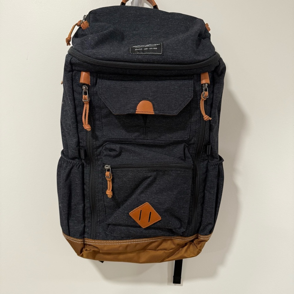 Eddie Bauer Gray and Brown Backpack